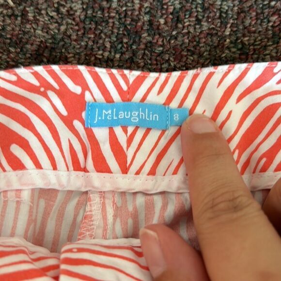 J. McLaughlin coral and white pants 8 - Picture 6 of 7